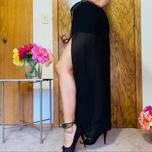 High slit maxi skirt